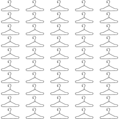 50 cintres métalliques pour vêtements de poupée, cintres professionnels, mini cintres (1/5)
