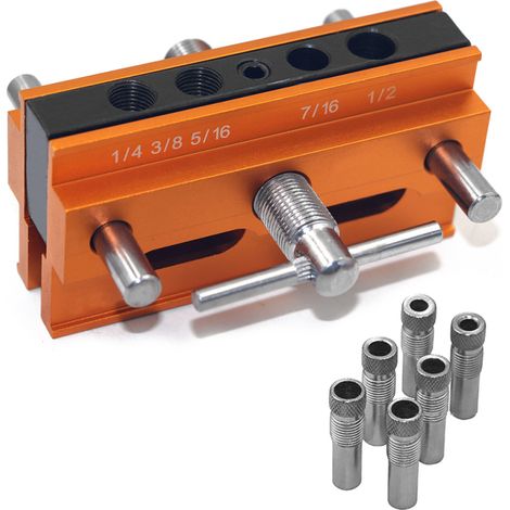 Positionneur perçage auto-centrant alliage alu – Gabarit cheville – Outils assemblage bois – DIY maison