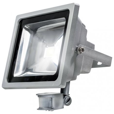 Spot avec détecteur de mouvement 12 W, argent 50 wattsW 230 volts - as – Schwabe