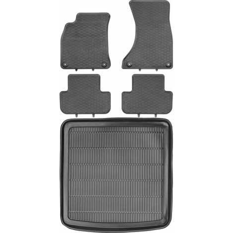Juego de alfombrillas de goma para coche y maletero para Audi A4 B8 Kombi (2007-2015).