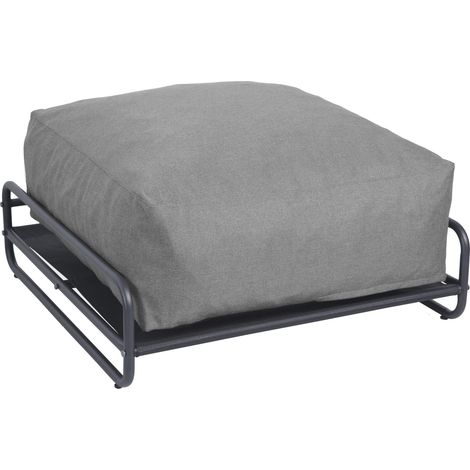 Pouf pour salon de jardin modulable avec structure gris - Mixi