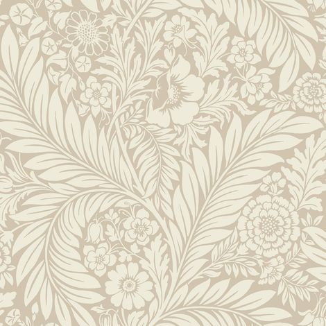 Belgravia Florence Natural Floral Leaf Wallpaper Cream Contemporary Flower