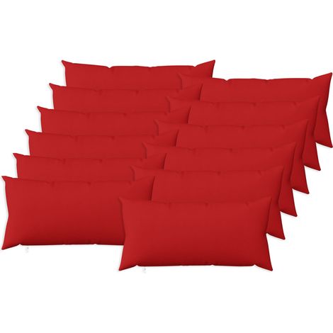 Funda de almohada 12 uds. HEERLEN Rojo 40 x 80 cm Tela vidaXL
