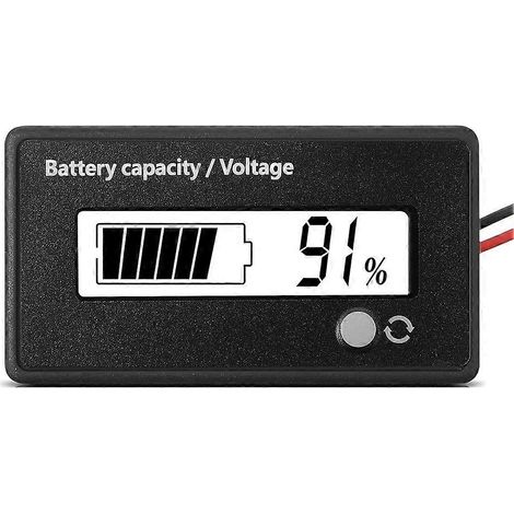 Capteur auto DC 12V – 72V Lead Acid Lithium Battery Capacity Voltage Meter Battery Indicator Monitors White Screen (1/5)