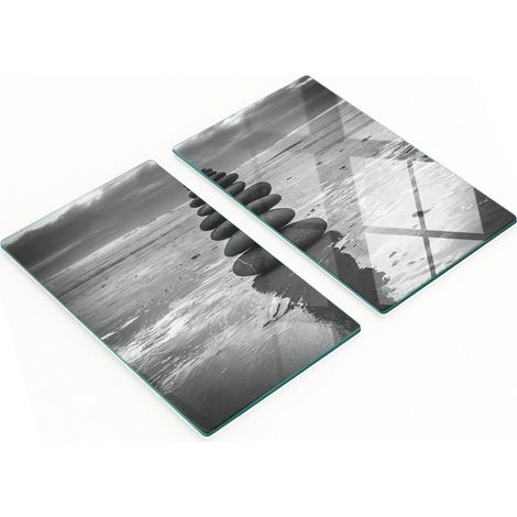 Tablas decorativas de vidrio para aperitivos con piedras de equilibrio 2x30x52 cm
