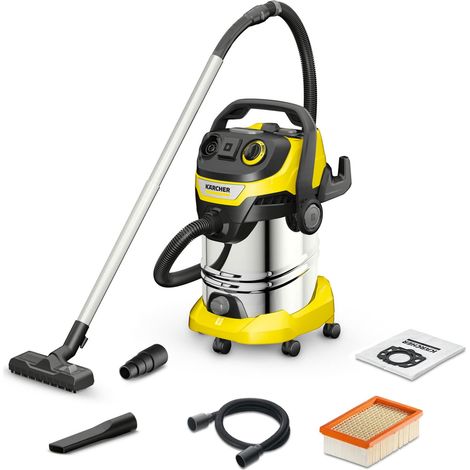 KÄRCHER aspiratore solidi liquidi WD 6 P S V-30/8/35/T con presa elettroutensile, 1300 W, contenitore in plastica: 30 l, tubo di aspirazione: 3,5 m, funzione soffiante, filtro in vello (1/5)