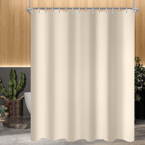 Duschvorhang Beige 240x180cm Antischimmel Textil Wasserabweisend Polyester (1/5)