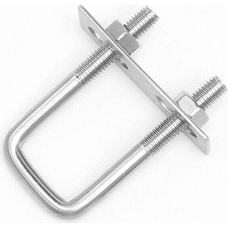 4 Pièces Boulons En U Boulons 66 U-Bolt 80 x 50 mm, Boulon De U En Acier Inoxydable Avec Écrou Plaques Rondelle, Boulons De Serrage Pour Fixation Tuyaus, Pour Diamètres De Tuyaux Inférieurs à 50 (1/4)