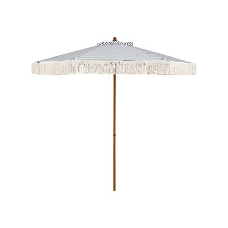 COSTWAY Ombrellone da Spiaggia 200 cm,6 Stecche in Alluminio,con Nappe,per Spiaggia Piscina Cortile (1/5)