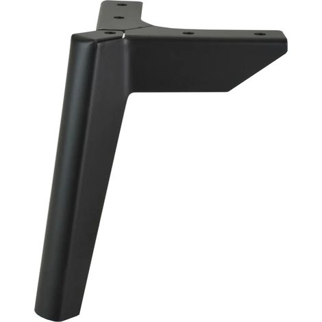 Cuatro patas de acero para muebles, robustas y estables, aptas para bases, armarios y vitrinas, de color negro. (1/4)