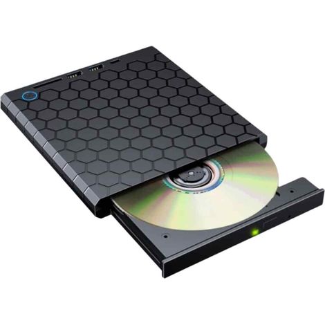 Lecteur Graveur DVD Externe - Lecteur Carte SD - Hub USB 3.0 - Compatible Bureau - 1 Pièce
