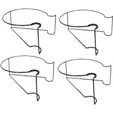 Lot de 4 supports pour pots de fleurs suspendus à une rambarde de balcon, en métal, pour intérieur et extérieur, avec pinces de fixation pour escaliers. (1/4)