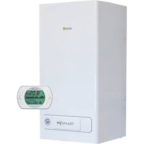 Beretta Chaudière à Condensation MySmart 28 C.S.I. Méthane/GPL Complète avec Kit d'Évacuation des Fumées Classe A+ Kit Coaxial - 28 Kw