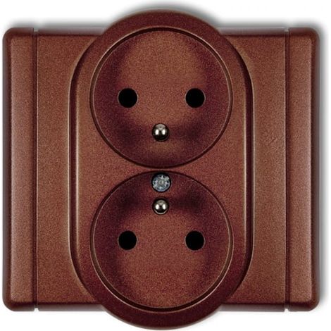 Enchufe doble flexible con/sin enchufe, marr贸n met谩lico 9FGP-2zp