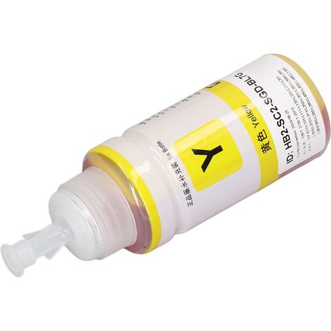 Flacon d'encre de recharge jaune compatible 672 pour imprimantes L360 L380 L351 L1300 L383 L565, kit de remplissage (1/5)