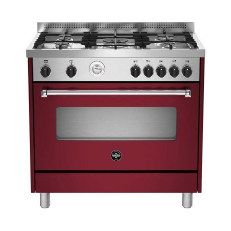 Bertazzoni La Germania Americana AMN965EVIT. Tipo di prodotto: Cucina, Colore del prodotto: Bordeaux, Acciaio inox, Tipo di controllo: Manopola. Tipo di piano cottura: Gas, Numero t... - AMN965EVIT/21 (1/3)