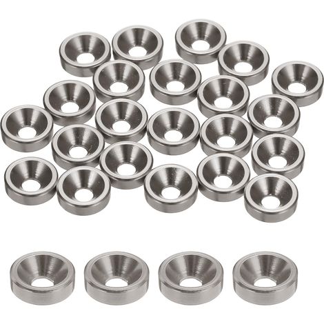 20 Pièces Rondelles à Tête Fraisée, Rondelles de Tasse M2 x 6 mm, Rondelle Fraisée, Rondelle Boulon En Aluminium Pour vis à tête, tige filetée, Accessoires Mécaniques, Gris titane (1/5)