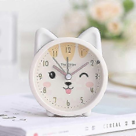 Réveil chat mignon pour enfants, silencieux, sans tic-tac, réveil de bureau/de chevet (1/3)