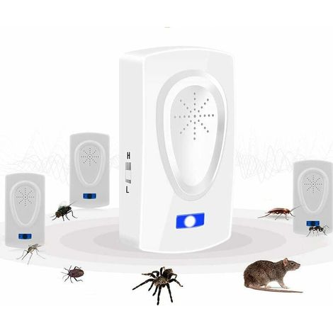 Anti Moustique Ultrason, Ultrason Souris Et Rat Appareil Ultrason Anti Souris,Piege A Souris Ultrason Haute Puissance Anti Rongeurs, Rats, Fourmis, Cafards, Insectes Nuisibles, (1/5)