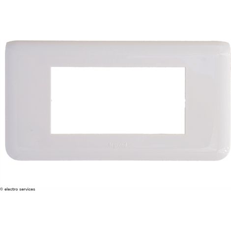 Plaque horizontale Mosaic Legrand 4 modules Finition: Blanc