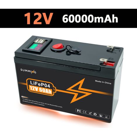 18650 Lithium Battery Pack 150AH, Grade A Cells, Dual USB Interfaces with Digital Display - 60AH - 12.6V