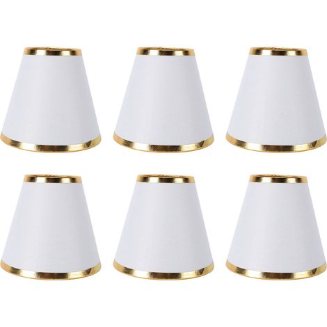 6 pièces abat-jour en tissu moderne élégant petits abat-jour pour ampoule à clipser lampes chandelier lustres de Table (1/5)