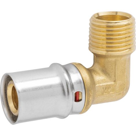 RACCORDO CURVO MASCHIO A PRESSARE PER TUBO MULTISTRATO MODELLO AP153 - 1 Ø26X3 - APE