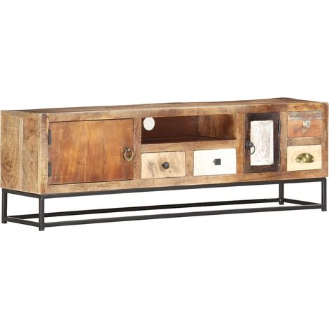 vidaXL Meuble TV 120 x 30 x 40 cm Bois de récupération massif (1/5)