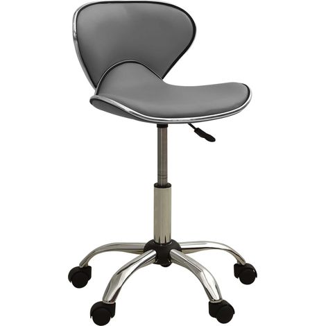 Friseur Rollhocker Grau Kunstleder