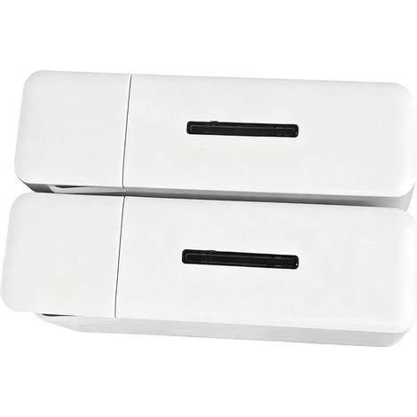 Soavoa Distributeur Savon Double YW-201 Étanche Sans Perçage Salle de Bain 2x250ml Blanc (1/4)