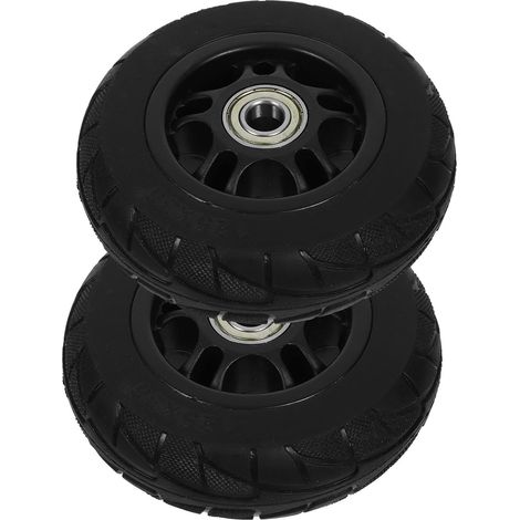Roulettes pivotantes Healeved pour chariots, noires, lot de 2, en caoutchouc et fer, capacité charge (1/5)