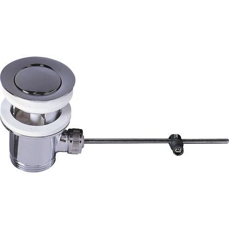 Bonde Lavabo à Tirette avec Trop-Plein  Laiton chromé, clapet rentrant, installation facile, entretien facile, Wirquin 30724010, Chromé (1/3)