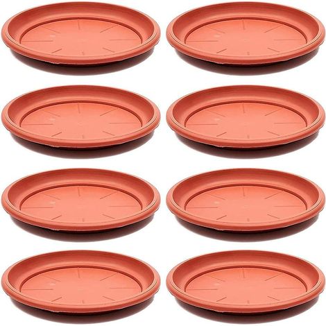 8pcs-soucoupe Pour Pot De Fleur Rond Couleur Terre Cuite 19 Cm - Dessous De Pot De Fleurs En Plastique - Sous-pot Pour Plantes - Plateau Pour Pot (1/5)