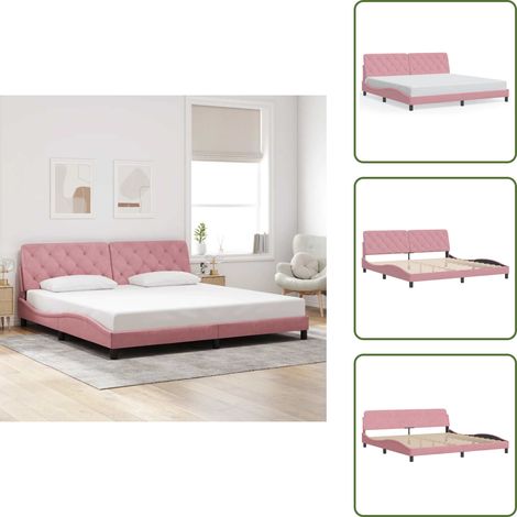 vidaXL Estructura cama sin colchón terciopelo rosa 200x200 cm (1/5)