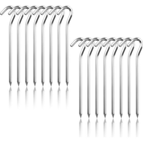 16 Stück 18 cm Zeltbefestigungsheringe, Aluminium-Campingheringe, Zeltzubehör, Zelthering für harte Böden – ideal für Garten, Camping