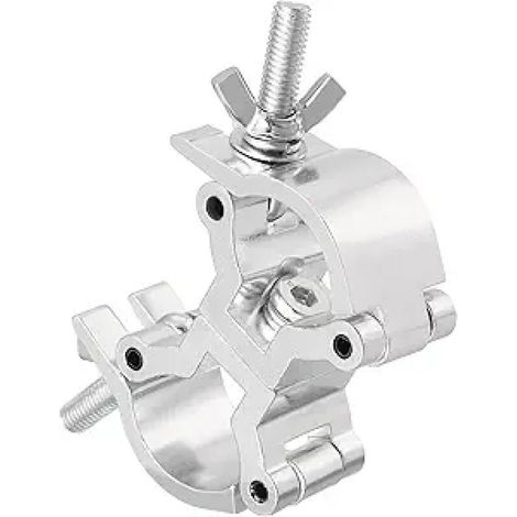 Bühnenklemmen, Verstellbereich 25-30 mm, Doppelklemmen (3 cm breit), geeignet für Moving-Head-Scheinwerfer (1 Stück, silber). (1/5)