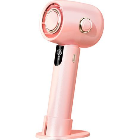 Mini ventilateur portable, rechargeable, petit ventilateur de bureau à 5 vitesses, silencieux, avec écran LED, idéal pour la maison, le bureau et les voyages. (1/5)