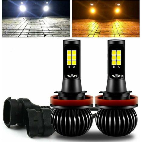 Zweifarbige (weiß/gelbe) H8/H11 COB-LED-Lampen für Nebelscheinwerfer, 160 W, 2600 lm (1/3)