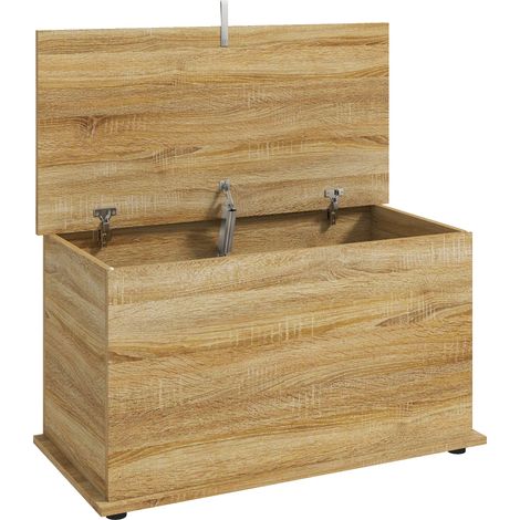 Truhe, Eiche, 80 × 40 × 45 cm, Melaminplatte, 14,3 kg (1/5)