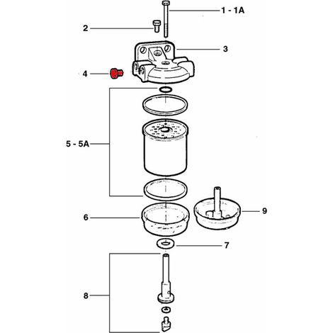 Boulon latéral à pas en pouce pour filtre à GO adaptable Perkins (Lot de 2)