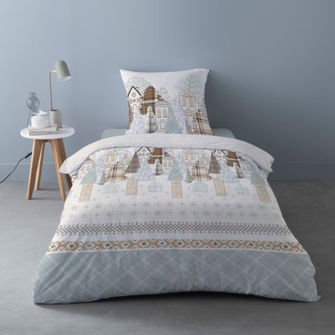 Housse de couette Flanelle 140x200 + 1 taie d'oreiller