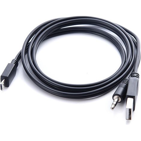 2-in-1 audio and data cable with card reader, micro5p multifunction card reader with built-in speaker, three-plug charging cable (1/3)
