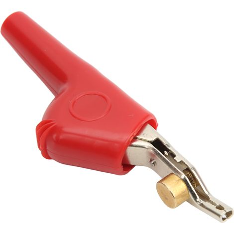 Pince crocodile de test 25mm avec pointe aiguille, connexion sans dénudage pour télécoms. Réf. J.60043 Rouge (1/5)