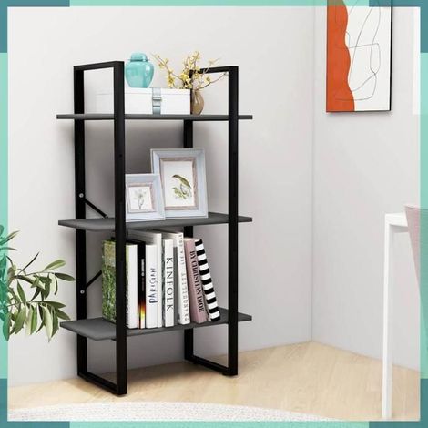 806509 étagère de rangement gris 60x30x105 cm bois d'ingénierie (1/5)