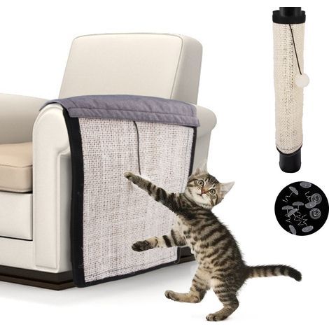 Árbol rascador de sisal para gatos, alfombrilla protectora para sofá, 110×29cm (1 pieza) (1/5)
