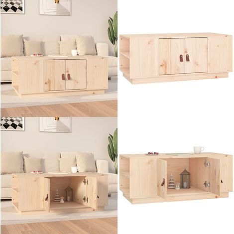 Table basse 100x50x41 cm Bois massif de pin - Table Basse Design - Table Basse Bois Massif - Meuble Salon - Table D'appoint - Table Centre - Home & Living (1/5)
