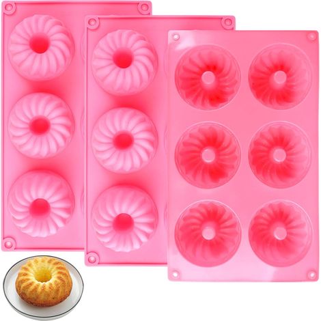 3-Piece Mini Silicone Kouglof Molds, 6 Capacity, Ø 7 cm (1/5)