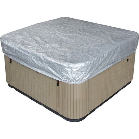 Housse de Spa Jardin 231x231x30cm, Tissu Oxford 2100D, Imperméable Anti-Poussière Anti-UV, pour Bassin Balnéo Extérieur, Couvercle de Jacuzzi Protection (1/4)