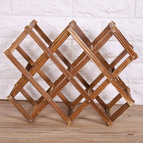 Étagère à Vin en Bois Pliable - Rangement et Présentation pour 10 Bouteilles (1/5)