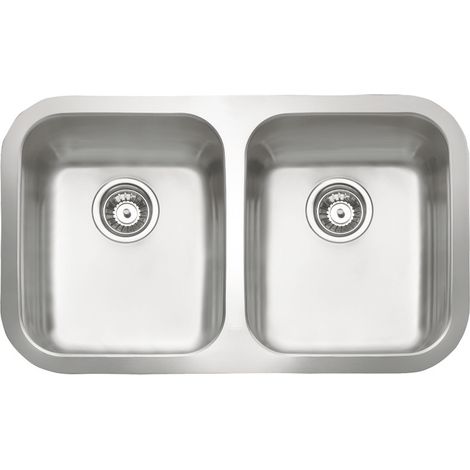 Fregadero de 2 senos en inox Singapur, 23 cm(alto)79 cm(ancho)45 cm(largo) (1/2)
